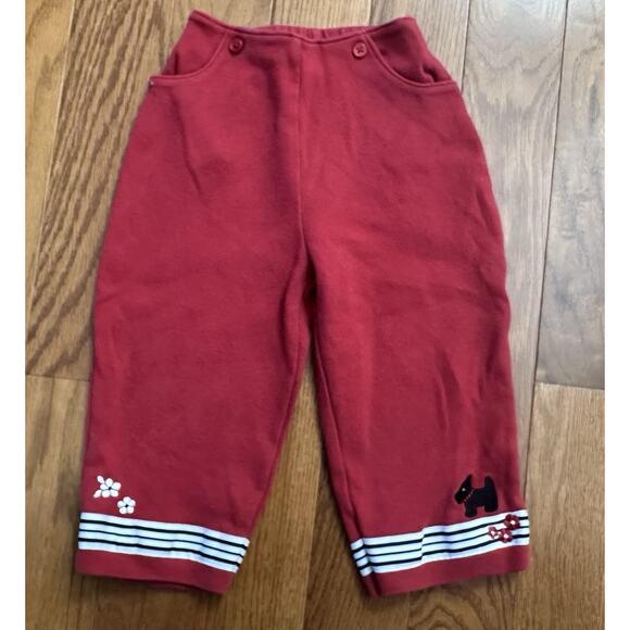 Vintage 2001 Gymboree Black White Red 3 Piece Set 18-24 Months Scotty Dog Flower - Picture 6 of 11